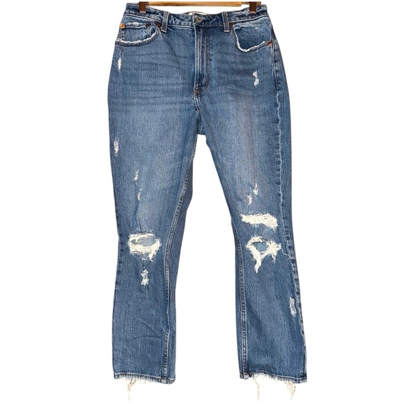 ABERCROMBIE & FITCH Curve Love The Mom High Rise Jean Distressed Size 28/6R - Picture 3 of 14